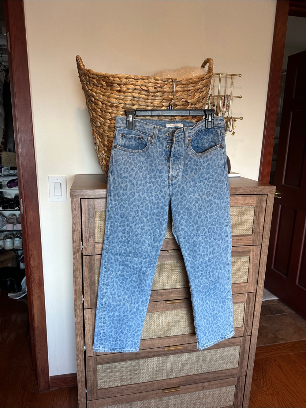 Levi's | Light Blue Leopard Wedgie Straight Leg Jeans